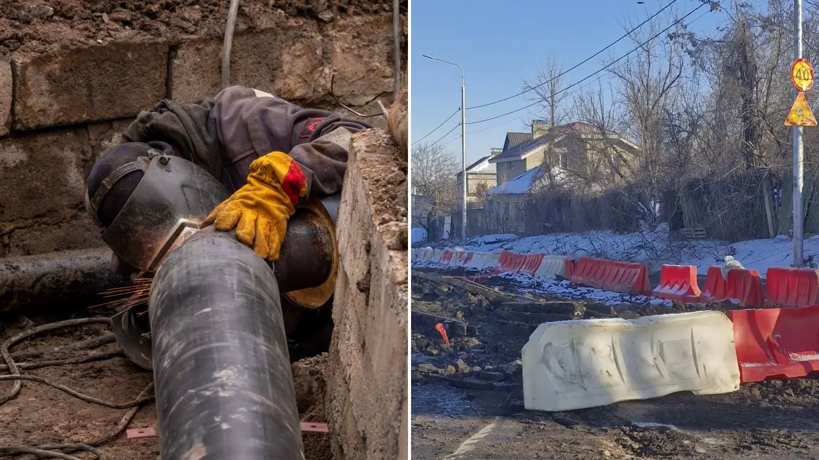 Water crews repair leaks at three sites around Burgas on Wednesday